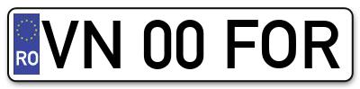 Placuta inmatriculare numar auto  VN-00-FOR, VN 00 FOR, VN00FOR