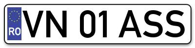 Placuta inmatriculare numar auto  VN-01-ASS, VN 01 ASS, VN01ASS