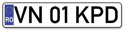 Placuta inmatriculare numar auto  VN-01-KPD, VN 01 KPD, VN01KPD