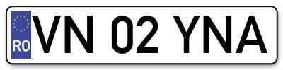 Placuta inmatriculare numar auto  VN-02-YNA, VN 02 YNA, VN02YNA