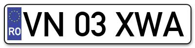 Placuta inmatriculare numar auto  VN-03-XWA, VN 03 XWA, VN03XWA