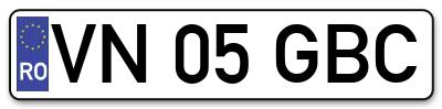 Placuta inmatriculare numar auto  VN-05-GBC, VN 05 GBC, VN05GBC