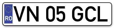 Placuta inmatriculare numar auto  VN-05-GCL, VN 05 GCL, VN05GCL