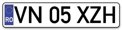 Placuta inmatriculare numar auto  VN-05-XZH, VN 05 XZH, VN05XZH