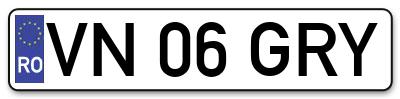 Placuta inmatriculare numar auto  VN-06-GRY, VN 06 GRY, VN06GRY
