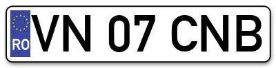 Placuta inmatriculare numar auto  VN-07-CNB, VN 07 CNB, VN07CNB