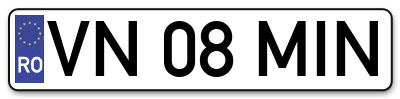 Placuta inmatriculare numar auto  VN-08-MIN, VN 08 MIN, VN08MIN