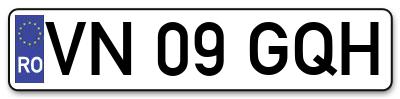Placuta inmatriculare numar auto  VN-09-GQH, VN 09 GQH, VN09GQH