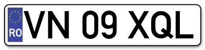 Placuta inmatriculare numar auto  VN-09-XQL, VN 09 XQL, VN09XQL