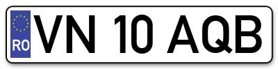 Placuta inmatriculare numar auto  VN-10-AQB, VN 10 AQB, VN10AQB