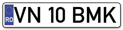 Placuta inmatriculare numar auto  VN-10-BMK, VN 10 BMK, VN10BMK