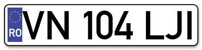 Placuta inmatriculare numar auto  VN-104-LJI, VN 104 LJI, VN104LJI