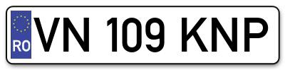 Placuta inmatriculare numar auto  VN-109-KNP, VN 109 KNP, VN109KNP