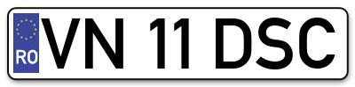 Placuta inmatriculare numar auto  VN-11-DSC, VN 11 DSC, VN11DSC