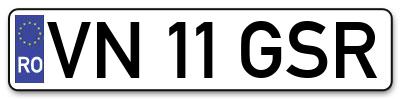 Placuta inmatriculare numar auto  VN-11-GSR, VN 11 GSR, VN11GSR