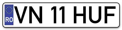 Placuta inmatriculare numar auto  VN-11-HUF, VN 11 HUF, VN11HUF