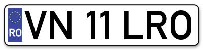 Placuta inmatriculare numar auto  VN-11-LRO, VN 11 LRO, VN11LRO