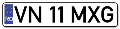 Placuta inmatriculare numar auto  VN-11-MXG, VN 11 MXG, VN11MXG