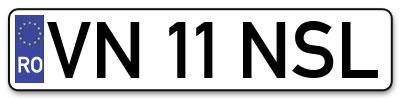 Placuta inmatriculare numar auto  VN-11-NSL, VN 11 NSL, VN11NSL