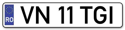 Placuta inmatriculare numar auto  VN-11-TGI, VN 11 TGI, VN11TGI