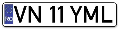 Placuta inmatriculare numar auto  VN-11-YML, VN 11 YML, VN11YML