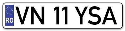 Placuta inmatriculare numar auto  VN-11-YSA, VN 11 YSA, VN11YSA