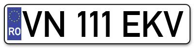 Placuta inmatriculare numar auto  VN-111-EKV, VN 111 EKV, VN111EKV