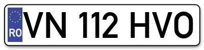Placuta inmatriculare numar auto  VN-112-HVO, VN 112 HVO, VN112HVO