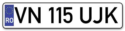 Placuta inmatriculare numar auto  VN-115-UJK, VN 115 UJK, VN115UJK