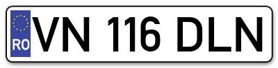 Placuta inmatriculare numar auto  VN-116-DLN, VN 116 DLN, VN116DLN
