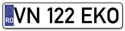 Placuta inmatriculare numar auto  VN-122-EKO, VN 122 EKO, VN122EKO