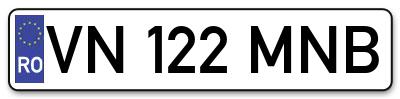 Placuta inmatriculare numar auto  VN-122-MNB, VN 122 MNB, VN122MNB