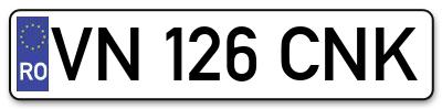 Placuta inmatriculare numar auto  VN-126-CNK, VN 126 CNK, VN126CNK