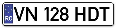 Placuta inmatriculare numar auto  VN-128-HDT, VN 128 HDT, VN128HDT