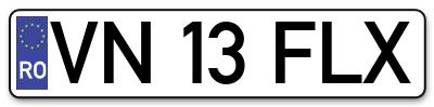 Placuta inmatriculare numar auto  VN-13-FLX, VN 13 FLX, VN13FLX