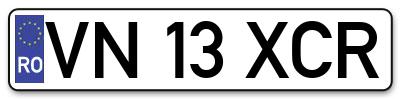 Placuta inmatriculare numar auto  VN-13-XCR, VN 13 XCR, VN13XCR
