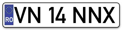 Placuta inmatriculare numar auto  VN-14-NNX, VN 14 NNX, VN14NNX