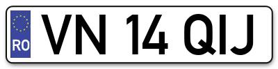 Placuta inmatriculare numar auto  VN-14-QIJ, VN 14 QIJ, VN14QIJ