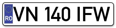 Placuta inmatriculare numar auto  VN-140-IFW, VN 140 IFW, VN140IFW