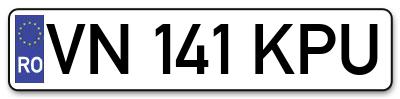 Placuta inmatriculare numar auto  VN-141-KPU, VN 141 KPU, VN141KPU