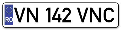 Placuta inmatriculare numar auto  VN-142-VNC, VN 142 VNC, VN142VNC
