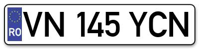 Placuta inmatriculare numar auto  VN-145-YCN, VN 145 YCN, VN145YCN