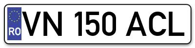 Placuta inmatriculare numar auto  VN-150-ACL, VN 150 ACL, VN150ACL