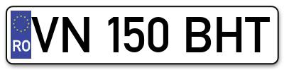 Placuta inmatriculare numar auto  VN-150-BHT, VN 150 BHT, VN150BHT