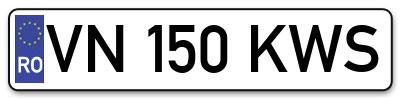 Placuta inmatriculare numar auto  VN-150-KWS, VN 150 KWS, VN150KWS