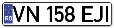 Placuta inmatriculare numar auto  VN-158-EJI, VN 158 EJI, VN158EJI