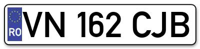 Placuta inmatriculare numar auto  VN-162-CJB, VN 162 CJB, VN162CJB