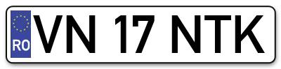 Placuta inmatriculare numar auto  VN-17-NTK, VN 17 NTK, VN17NTK