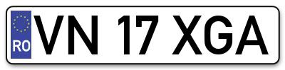 Placuta inmatriculare numar auto  VN-17-XGA, VN 17 XGA, VN17XGA