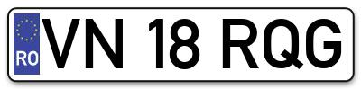 Placuta inmatriculare numar auto  VN-18-RQG, VN 18 RQG, VN18RQG